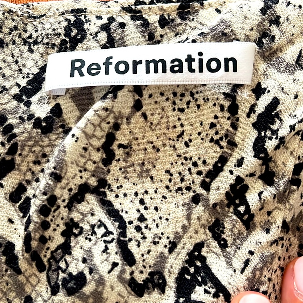 Reformation Snake Print Spaghetti Strap Dress - image 3